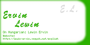 ervin lewin business card